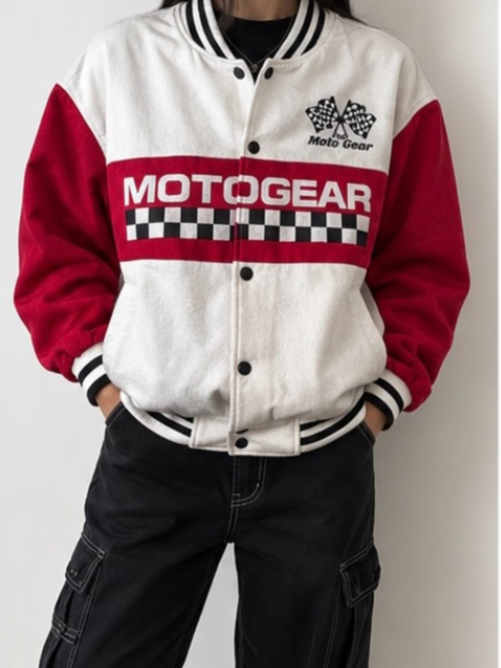 Kids' Red and White Racing Jacket - Picture 2 of 2